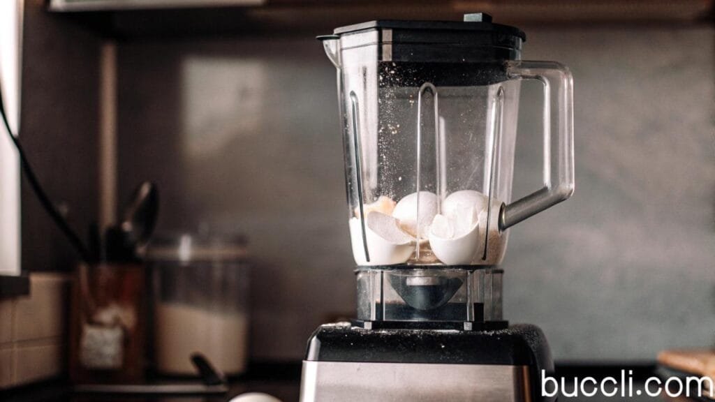 Blender filled with eggshells