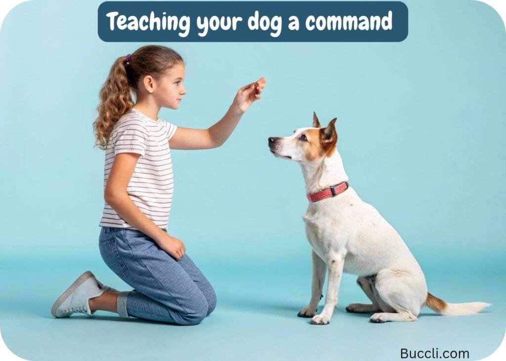 Teaching dog a command, or training him for a new behavior