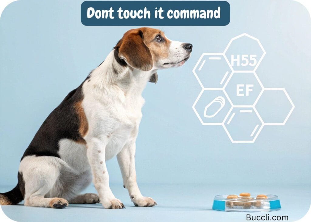 Teaching a dog don't touch it command