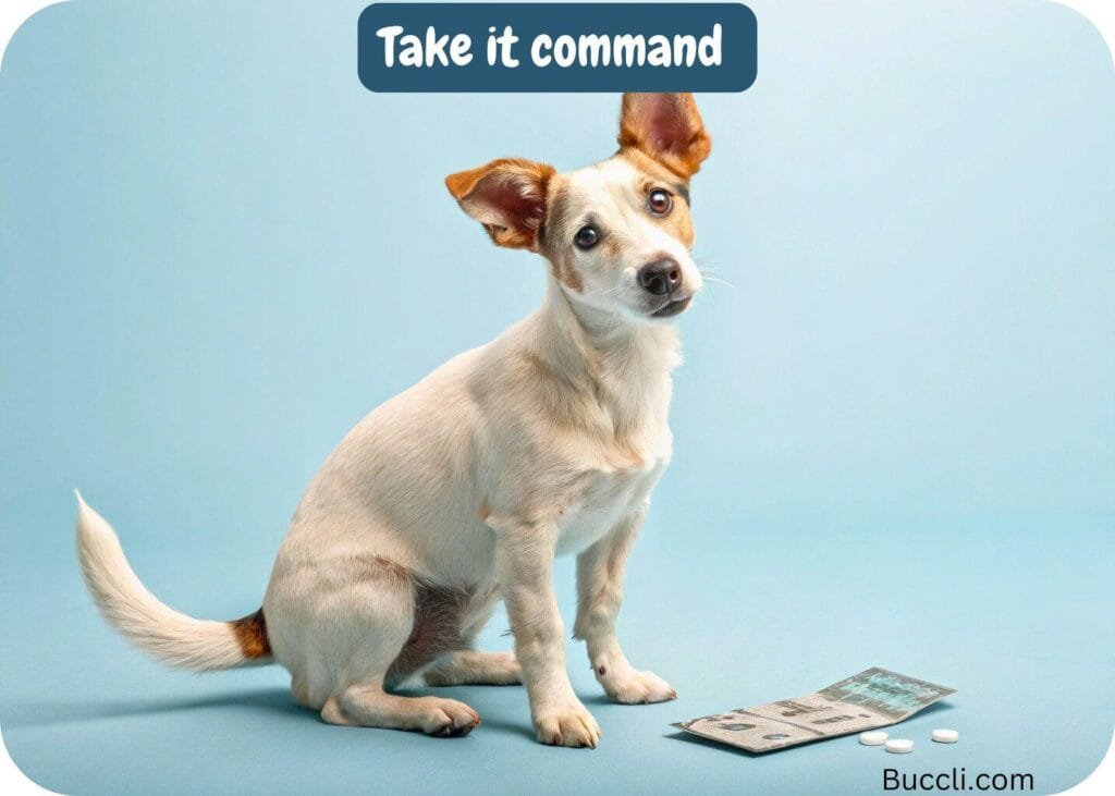 Teaching a dog take it command
